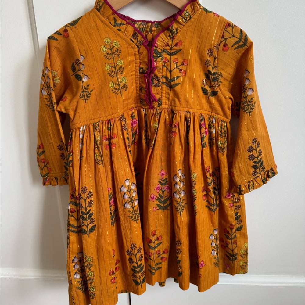 Pink Chicken Floral Girls Dress